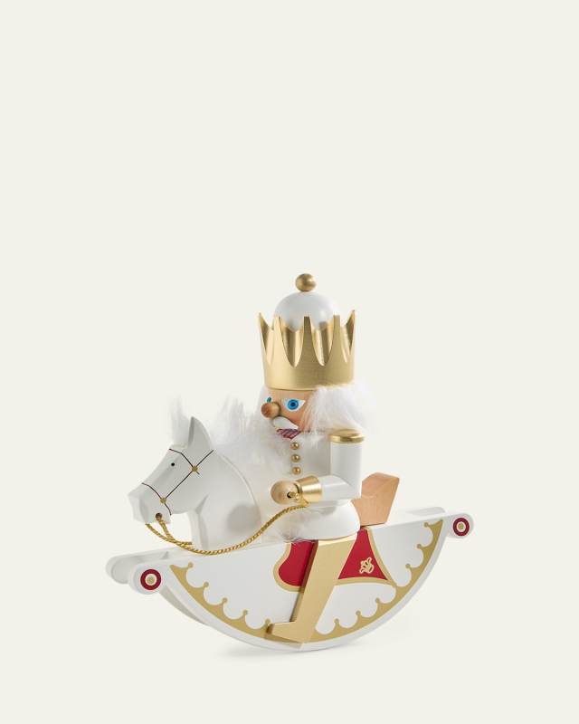 White/Gold King Little Rider Nutcracker